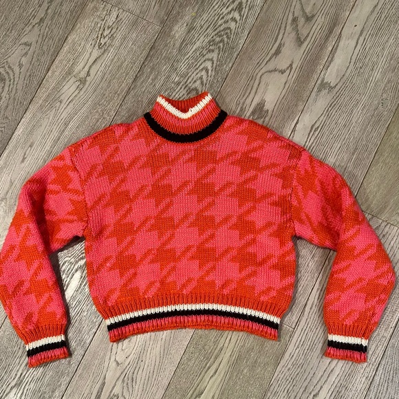 Vero Moda Sweaters - Vero Moda Pink and Red Mock Turtleneck Sweater From Anthropologie